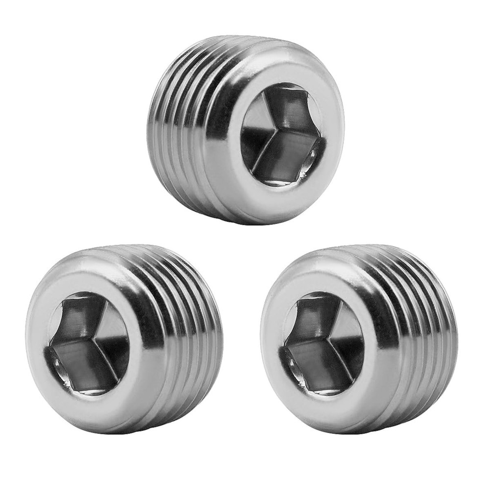 3/8″ NPT Pipe Plug Male Thread Stainless Steel Fitting Countersunk Internal H…