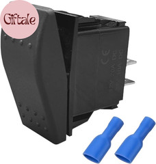 2 Pin Rocker Switch, Waterproof On-Off-On Momentary Rocker Toggle Switch, 12V 20