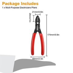 4 in 1 Wire Service Pliers Crimper Stripper Cutter Gripping for 12-20AWG Cable