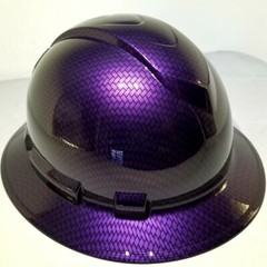 Hard Hat FULL BRIM custom hydro dipped , OSHA MOPAR PLUM CRAZY CARBON FIBER