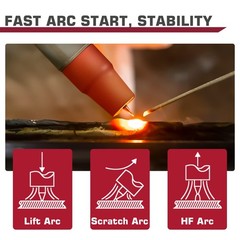ARCCAPTAIN High Frequency Air Cooled TIG200 DC TIG Torch 13-FT 150 Amps Gun