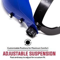 Safety Headgear with Clear Polycarbonate Face Shield Blue, Pack of 1