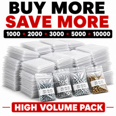 3×5 Clear Zip Poly Bags 2 Mil Reclosable White Block Bulk 1000 2000 3000 5000