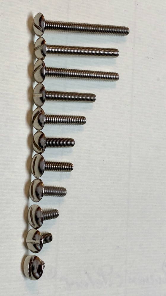 10-24 10-32 (3/16) Nickel Slotted Truss Head Wide chrome PICK YOUR SIZE (100/pk)