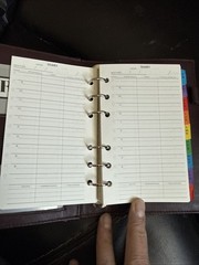 Vintage 1993 Leather 6 Ring Organizer Planner Address Book 7.5 x5 Snap Front