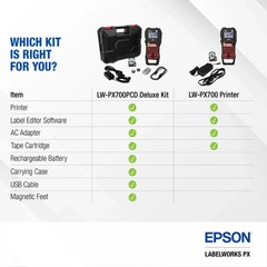 Epson LW-PX700 Industrial Label Maker (With 212BWPX & AC Adapter)