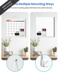 VITEVER Calendar Whiteboard for Wall, Double-Sided Dry Erase Board, White