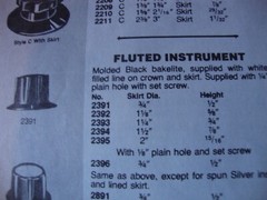 HH Smith 2395 FLUTED INSTRUMENT KNOB WITH SKIRT 2″ DIAMETER 15/16″ HIGH
