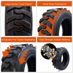 4-Pack 10-16.5 Skid Steer Tires SKS 10×16.5 Heavy Duty 10PR 50% Longer Wear Life