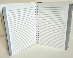 Spiral Journal 120 Pages Lined 8.12×6.25 Wire Bound Gold -White Hard Cover NWOT