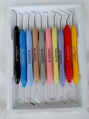 10 Pcs Dental LM Composite Filling Instruments Set Silicone Handle Colorful