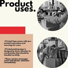 36 Rls White Caution Pre-Printed Packing Tape 2″ x 110 Yds Warning Tape 2 Mil