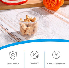[5.5 OZ, 50 Sets] Clear Disposable Plastic Portion Cups with Leakproof Lids …