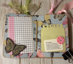 Junk Journal Handmade Booklet Book Vintage “Pink Fairies” Pockets, Ephemera