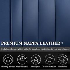 Leather Car Seat Covers Back Set,Universal Fit for Most Cars,SUVs and Sedans,Wat