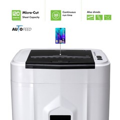 Aurora AU120MB 120-Sheet Micro-Cut Paper Shredder/30 Minutes (White/Black)