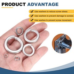 120Pcs M2 Split Lock Washer Spring Lock Washer 2mm ID 3.6mm OD 0.58mm Thick
