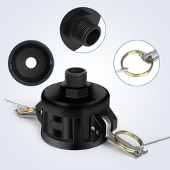 275 330 Gallon IBC Tote Water Tank Drain Adapter 2″Cam Lock for Garden Hose 3/4″