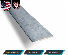 3/16″ x 4″ Steel Flat Bar – Flat Metal Stock – Mild Steel – 24″ Long (2-ft)