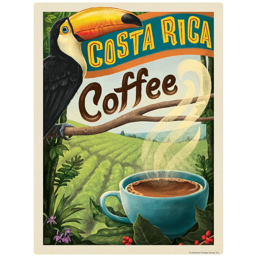 Costa Rica Coffee Decal 26 x 34 Peel and Stick Kitchen Decor