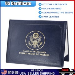 US Citizenship Certificate Holder Naturalization Padded Leatherette Cover