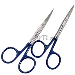 Set Of 2 – Iris Dissecting Surgical Scissors 4.5″ Sharp/Sharp Curved+Straight