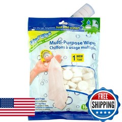 WYSI Multi-Purpose Wipes – 100 Tablets & Travel Tube – Biodegradable, Scent-Free