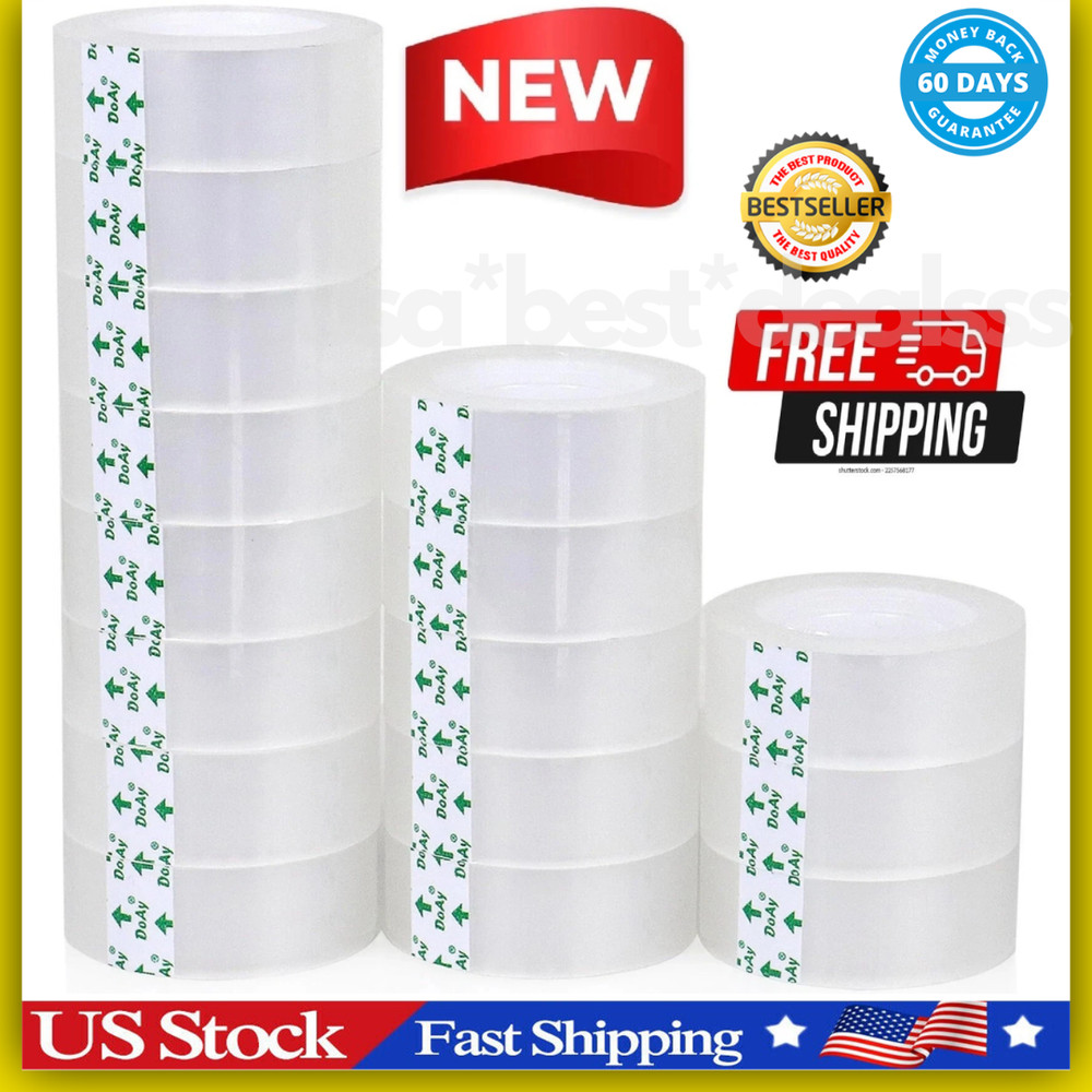 Clear Transparent Tape Rolls 3/4″ x 1000″ Dispenser Refill 16 Tape Rolls Scotch