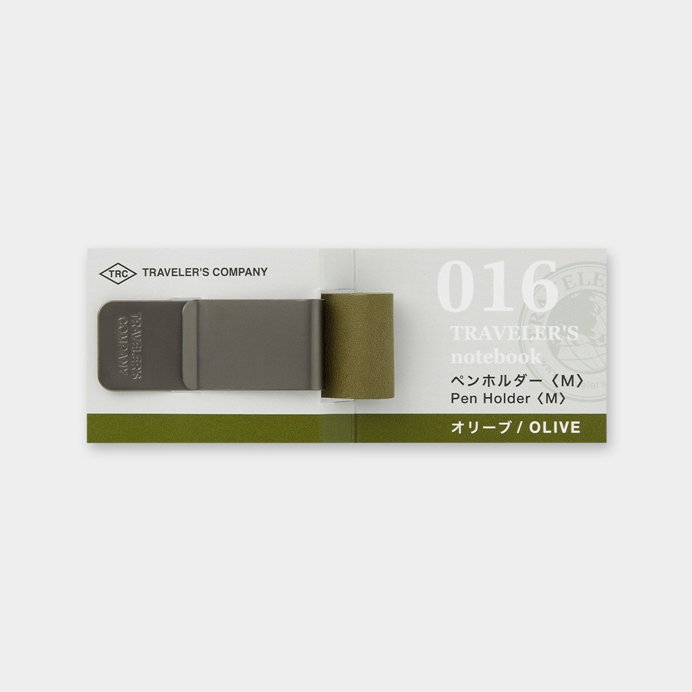 Traveler’s Company TRAVELER’S notebook Pen Holder M Olive Leather Clip