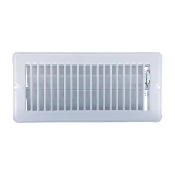9-3/4 in. x 4 in. Steel Floor Register with 7/8 in. Drop in White