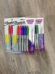 Lot Of 4 Sharpie Glam Pop Permanent Markers & Mystic Gems Set Of 5