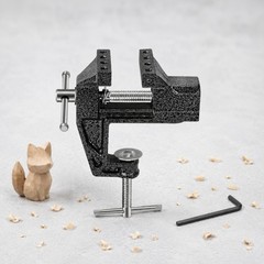 Mini Desktop Vise Dark Textured Finish Mini Bench Vise Cast Metal
