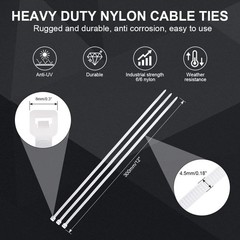 Indoor Outdoor Zip Ties 12 Inch – 1000 Pack, Quality