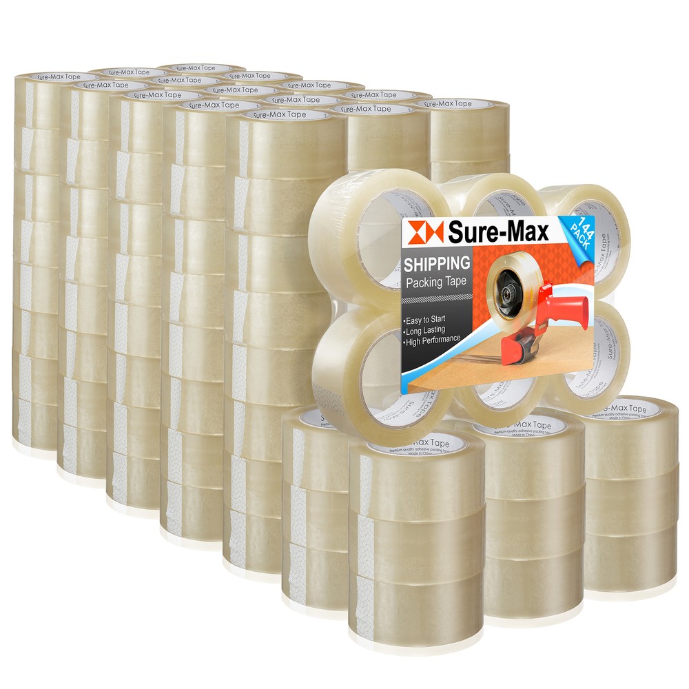 144 Rolls Clear Carton Sealing Packing Tape Shipping – 1.8 mil 2″ x 110 Yards