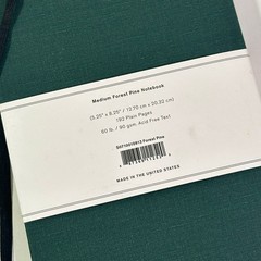 Shinola Detroit Plain Pages Journal Notebook RVM Monogram Green New