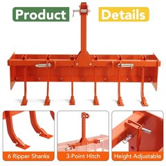 55″ Box Blade for Tractor Heavy-Duty 3 Point Hitch Box Scraper For Cat 0 & Cat 1