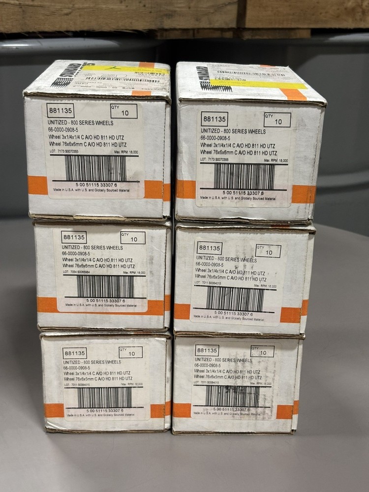 Standard Abrasives Unitized Wheel, 881135 – Lot of 6 Boxes (10 Pc/Box) – New