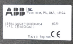 ABB – C350 Commander – Process Controller C351/0000/STD