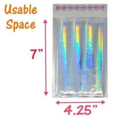 4×8″ Bubble Mailers, Polished Rose Gold, Pink, Hologram, Teal Metallic, Mirrored