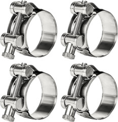 4Pcs T-Bolt Hose Clamps Stainless Steel Heavy Duty Adjustable Pipe Clamp 17-19mm