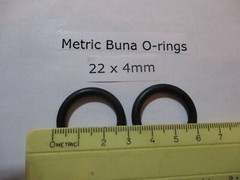 22mm ID x 30mm OD x 4mm thick O-ring. Buna-70. Quan 2.