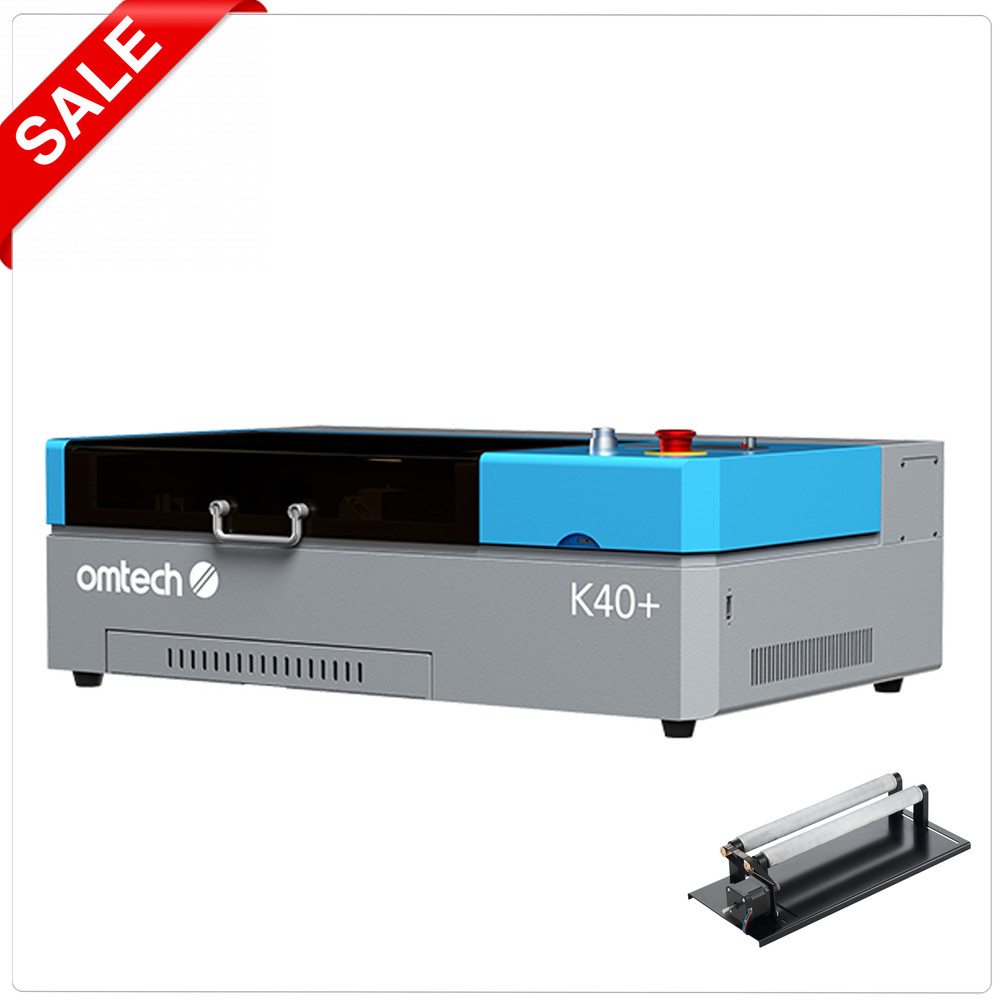 OMTech 45W K40+ CO2 Laser Engraver Marker 8x12in Desktop Machine W/ Rotary Axis