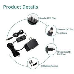 12V 1A DC Power Supply with On/Off Switch Adapter AC 100-240V 50-60Hz to DC 1…