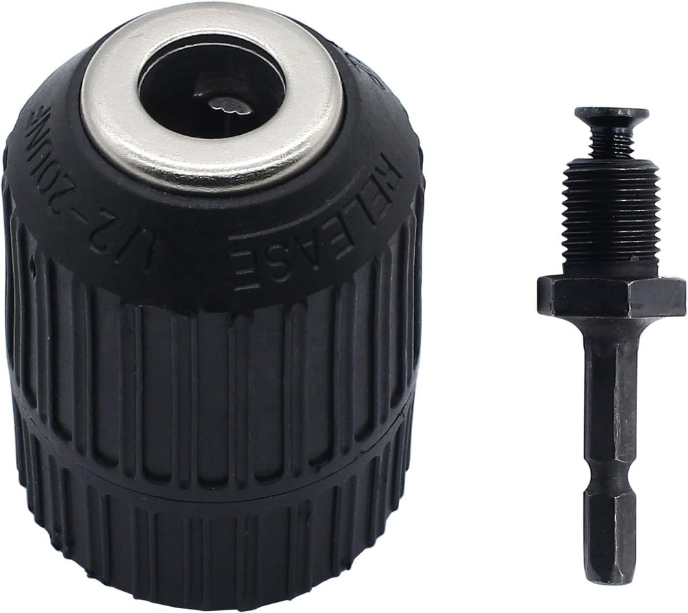 1/2″ Quick Change Keyless Drill Chuck Adapter 2.0-13mm, 1/4-Inch Hex Shank