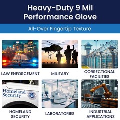 DLG678 Dark Light 9 mil Nitrile Powder Free Exam Gloves (Black, X-Large) Box …