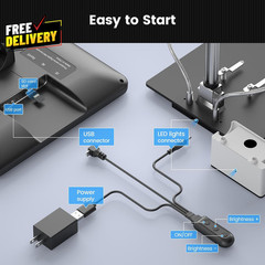 AD210 10.1 Inch LCD Digital Microscope for Adults Soldering Microscope for……