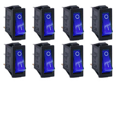 8/24Pcs AC 250V/15A 125V/20A Illuminated LED On/Off SPST 3 Pin 2 Position Mini B
