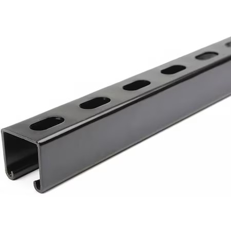 Single Channel Strut, Slotted, Steel, Painted, 9/16 In X 1-1/8 In Hole Size,
