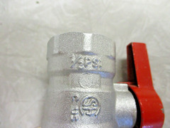 Gas Ball Valve, Quarter Turn 1″ NPT 1/2-psi, Plated Brass, F1361 SPMCL