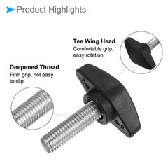 Tee Wing Knobs M8 x 25mm Plastic T Thumb Screw Clamping Knob 4PCS